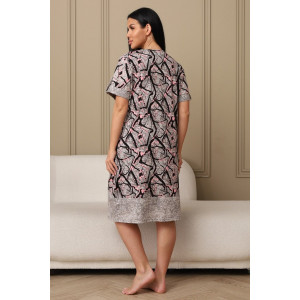 Платье женское 591 кулирка (р-ры: 48-62) розовый-мрамор