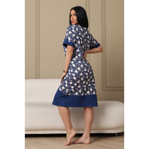 Платье женское 591 кулирка (р-ры: 48-62) синий-горох