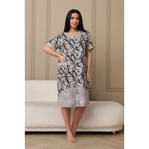 Платье женское 591 кулирка (р-ры: 48-62) коричневый-мрамор