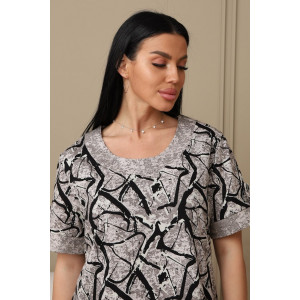 Платье женское 591 кулирка (р-ры: 48-62) коричневый-мрамор