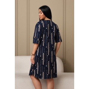 Платье женское 602 кулирка (р-ры: 48-62) синий-буквы