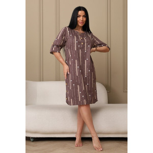 Платье женское 602 кулирка (р-ры: 48-62) кофейный-буквы