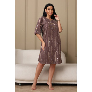 Платье женское 602 кулирка (р-ры: 48-62) кофейный-буквы