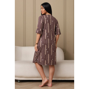Платье женское 602 кулирка (р-ры: 48-62) кофейный-буквы