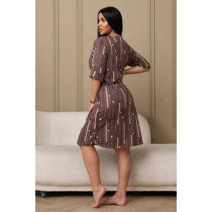 Платье женское 602 кулирка (р-ры: 48-62) кофейный-буквы