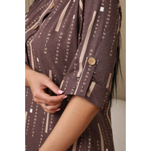 Платье женское 602 кулирка (р-ры: 48-62) кофейный-буквы