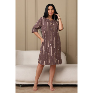 Платье женское 602 кулирка (р-ры: 48-62) кофейный-буквы