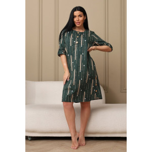 Платье женское 602 кулирка (р-ры: 48-62) зеленый-буквы