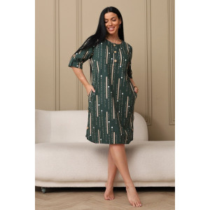 Платье женское 602 кулирка (р-ры: 48-62) зеленый-буквы