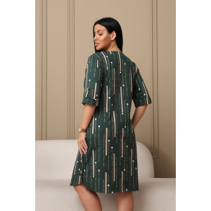 Платье женское 602 кулирка (р-ры: 48-62) зеленый-буквы