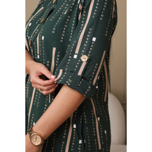 Платье женское 602 кулирка (р-ры: 48-62) зеленый-буквы