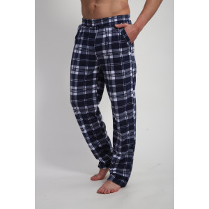 Брюки мужские М178 кулирка (р-ры: 46-60) темно-синяя клетка