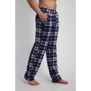 Брюки мужские М178 кулирка (р-ры: 46-60) темно-синяя клетка