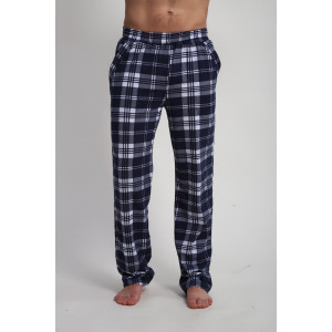 Брюки мужские М178 кулирка (р-ры: 46-60) темно-синяя клетка