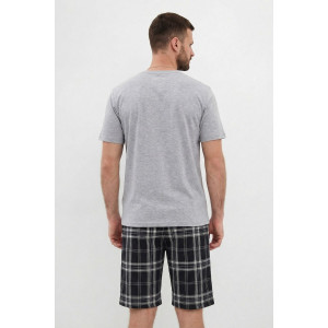 Пижама мужская "Челси" МП-3 кулирка (р-ры: 48-56) клетка черный
