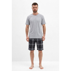 Пижама мужская "Челси" МП-3 кулирка (р-ры: 48-56) клетка черный