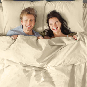 Постельное белье поплин гладкокрашеный "Love colors" кремовый