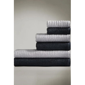 Набор махровых полотенец "Романс" 6 шт. графит-серо-голубой