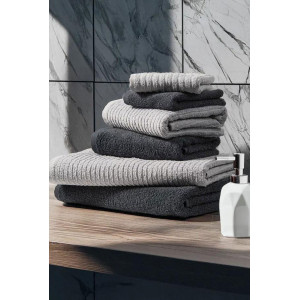 Набор махровых полотенец "Романс" 6 шт. графит-серо-голубой