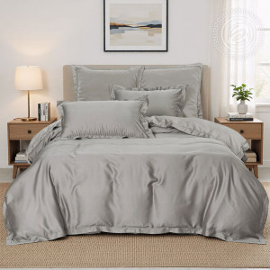 Постельное бельё тенсель "Серый" в подарочной коробке