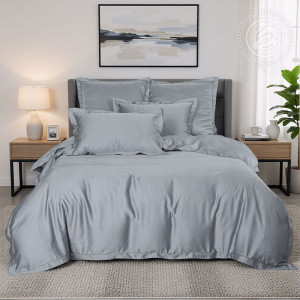 Постельное бельё тенсель "Пепельно-серый" в подарочной коробке