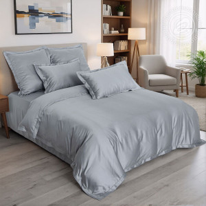 Постельное бельё тенсель "Пепельно-серый" в подарочной коробке