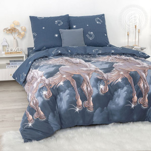 Постельное белье поплин на резинке "Пегас"