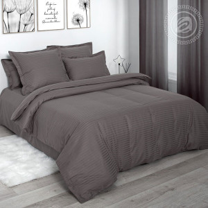 Постельное белье страйп-сатин "Пепельный"