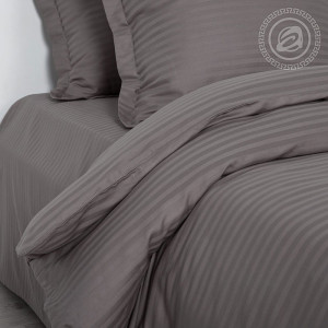 Постельное белье страйп-сатин "Пепельный"