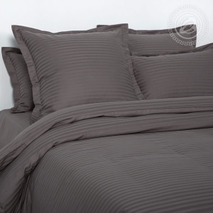 Постельное белье страйп-сатин "Пепельный"