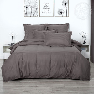 Постельное белье страйп-сатин "Пепельный"