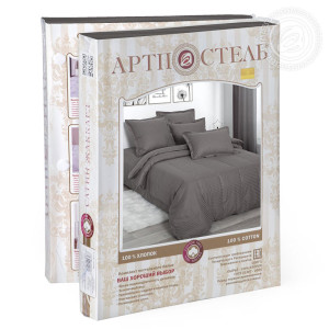 Постельное белье страйп-сатин "Пепельный"