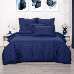 Постельное белье страйп-сатин "Индиго"
