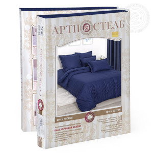 Постельное белье страйп-сатин "Индиго"