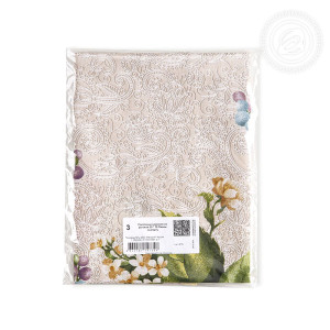 Полотенце кухонное рогожка "Пионы скатерть"