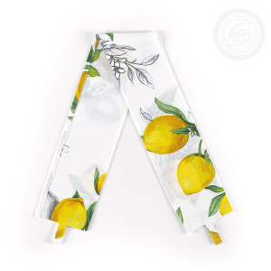 Шторы для кухни с подхватом рогожка "Лимоны"