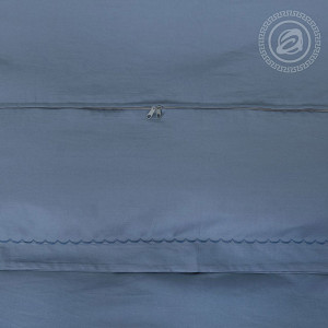 Постельное белье мако-сатин "Сине-серый"