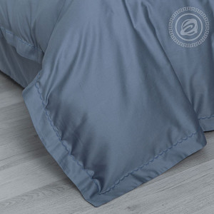 Постельное белье мако-сатин "Сине-серый"