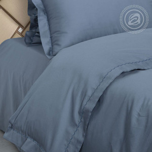 Постельное белье мако-сатин "Сине-серый"