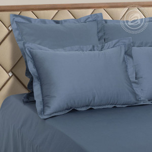 Постельное белье мако-сатин "Сине-серый"