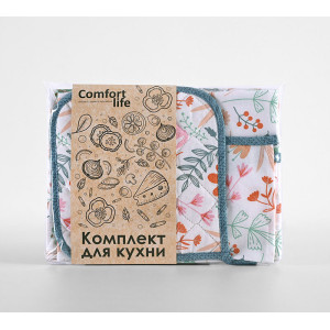 Набор кухонный 3 предмета рогожка "Summer tale 1"