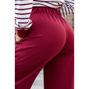 Костюм двойка женский "Полоса" футер 2-х нитка (последний размер) красный 48,52,54