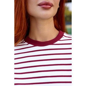 Костюм двойка женский "Полоса" футер 2-х нитка (последний размер) красный 48,52,54