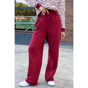 Костюм двойка женский "Полоса" футер 2-х нитка (последний размер) красный 48,52,54