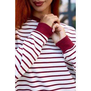 Костюм двойка женский "Полоса" футер 2-х нитка (последний размер) красный 48,52,54