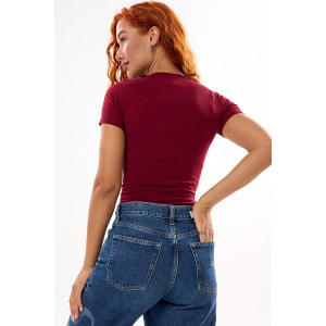 Футболка женская "Египет Б" лапша (последний размер) бордовый 46