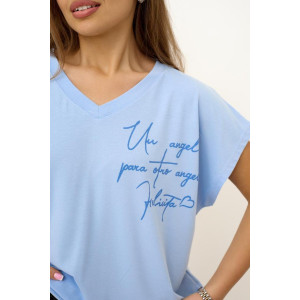 Футболка женская "Бэтти Х" вискоза (последний размер) светло-голубой 52,54