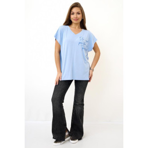 Футболка женская "Бэтти Х" вискоза (последний размер) светло-голубой 52,54