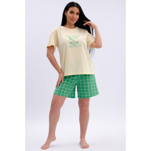 Пижама женская "Теннис" кулирка (р-ры: 50-60) желтый