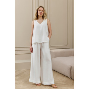 Блузка-топ женская "Ясмина-2" фактурное полотно (р-ры: 44-54) белый